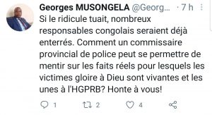 Réaction de l'élu provincial George Musongela 