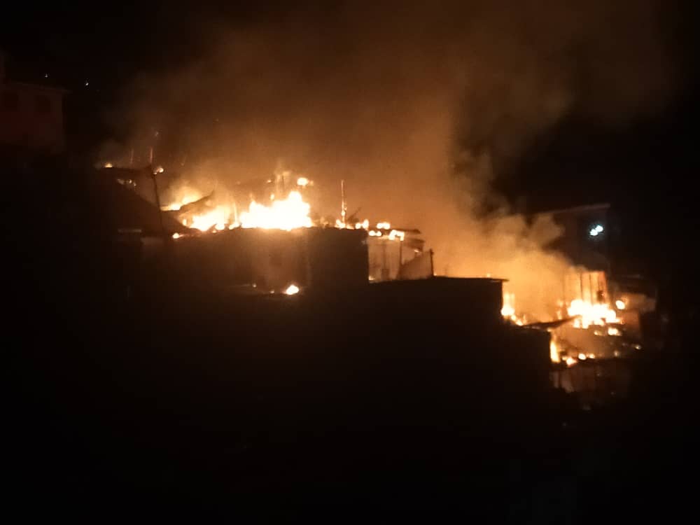 l'incendie au quartier Nkafu /Clinique dans la nuit du 29