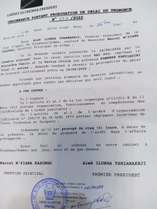 Ordonnance de la Cour d'Appel de Kinshasa 002/2022