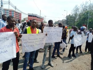 Sit-in des étudiants à Goma ce 14 octobre 2022. Photo CelCom REC Nord-Kivu