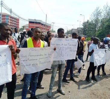 Sit-in des étudiants à Goma ce 14 octobre 2022. Photo CelCom REC Nord-Kivu