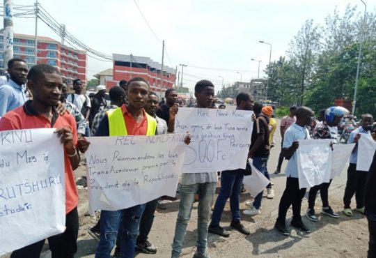 Sit-in des étudiants à Goma ce 14 octobre 2022. Photo CelCom REC Nord-Kivu
