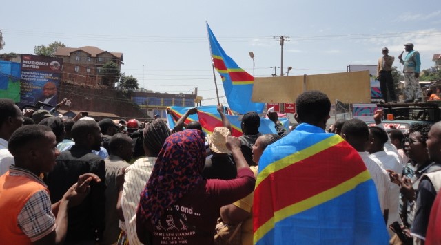 Rassemblement à la Place de l'Indépendance à Bukavu le 1er février 2023, lors de la marche de la Société civile contre la balkanisation de la RDC et l'agression rwandaise. Ph. crédit tiers