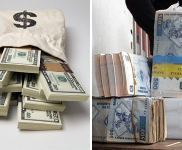 Des liasses de dollars américains et du Franc congolais_(Photo d'illusstration)