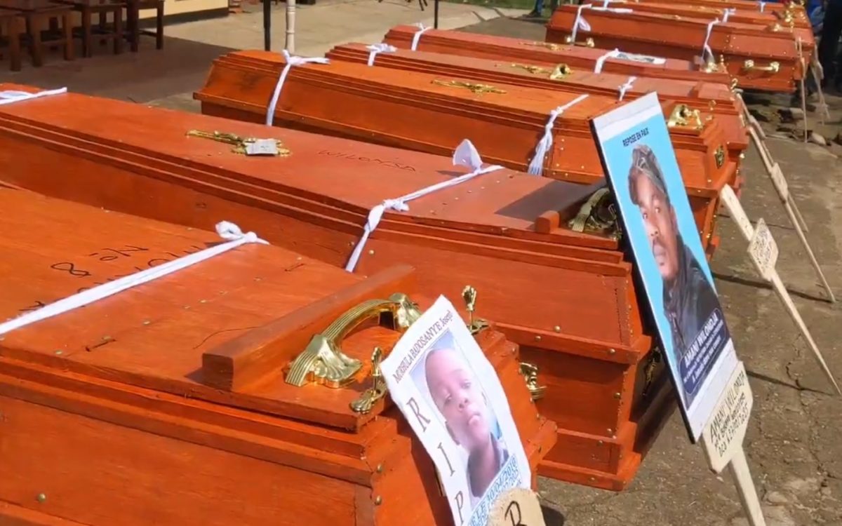 Inhumation de 17 victimes des explosions du 27.02.2025 àBukavu, RDC. Photo crédit tiers.