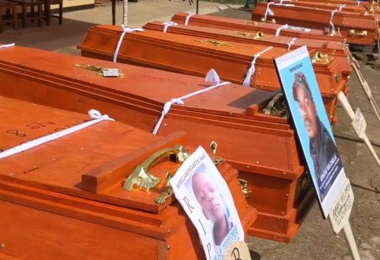 Inhumation de 17 victimes des explosions du 27.02.2025 àBukavu, RDC. Photo crédit tiers.