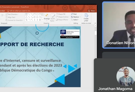 Publication du rapport de recherche de PPI sur la coupure d'internet en RDC en période électorale. Kinshasa, 26 février 2025.
